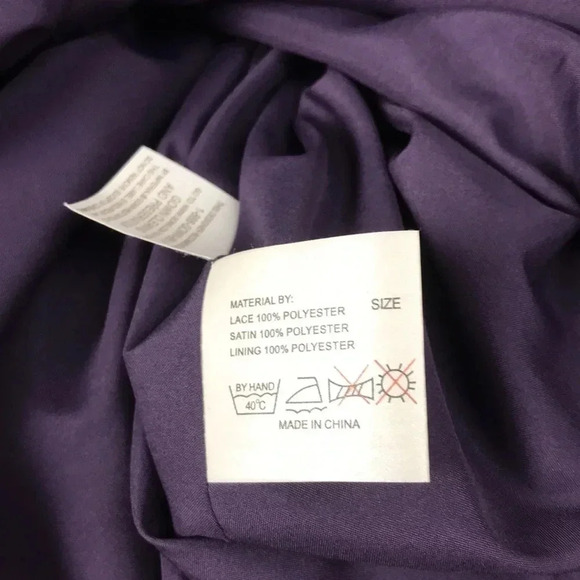 Purple eggplant strapless long bridesmaid dress 14 - Picture 11 of 17